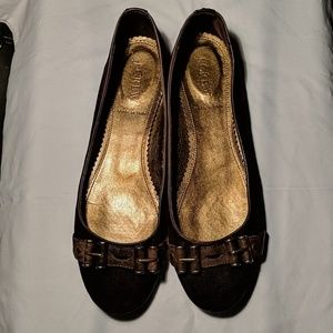 J Crew Plum Suede and Leather Flats 8.5